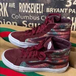 Red Tapestry Vans size women’s 7